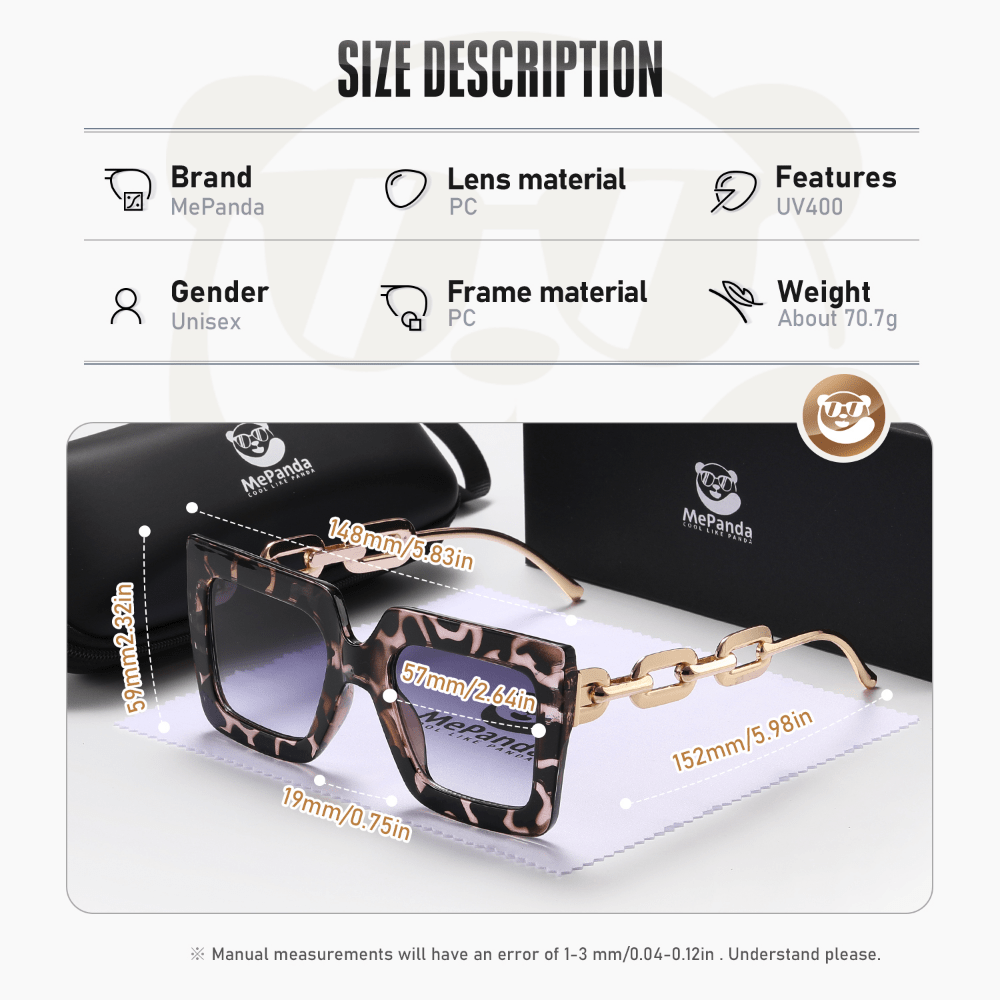 MePanda Large Frame Sunglasses Unisex Vintage Style