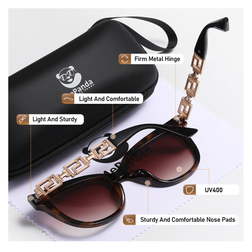 MePanda Vintage Temple Square Sunglasses