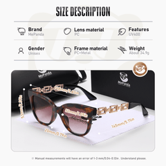 MePanda Vintage Temple Square Sunglasses