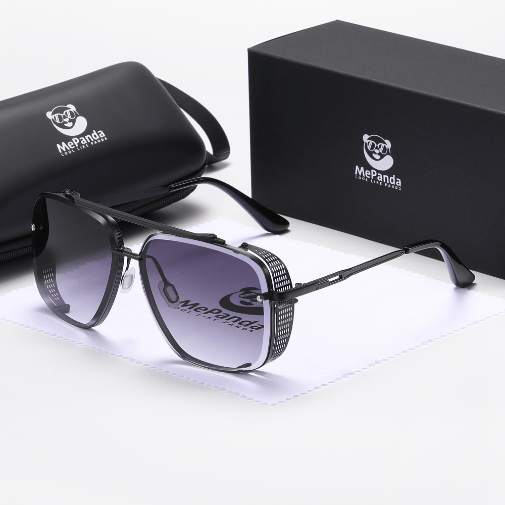 MePanda Square Metal Double Beam Sunglasses Unisex Vintage