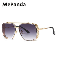MePanda Square Metal Double Beam Sunglasses Unisex Vintage