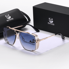 MePanda Square Metal Double Beam Sunglasses Unisex Vintage