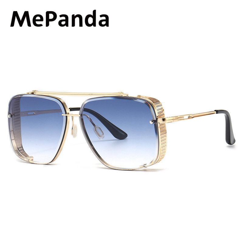 MePanda Square Metal Double Beam Sunglasses Unisex Vintage
