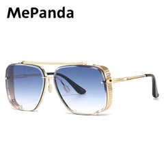MePanda Square Metal Double Beam Sunglasses Unisex Vintage