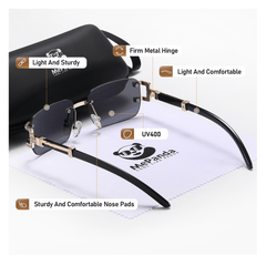 MePanda Rimless Sunglasses Metal Outdoor Unisex