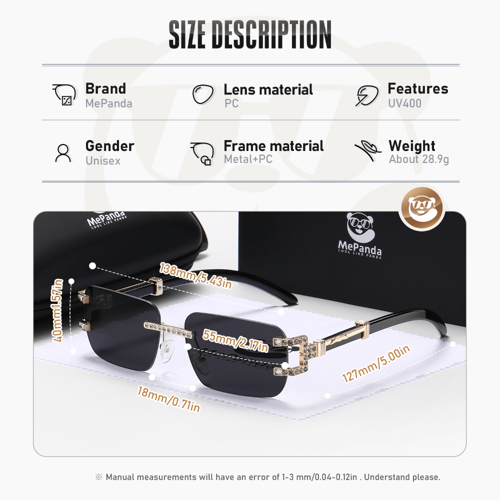 MePanda Rimless Sunglasses Metal Outdoor Unisex