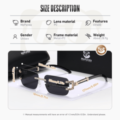 MePanda Rimless Sunglasses Metal Outdoor Unisex