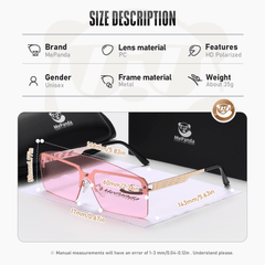 MePanda Half Frame Sunglasses Metal Sense Unisex