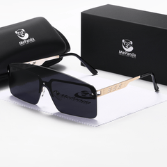 MePanda Half Frame Sunglasses Metal Sense Unisex