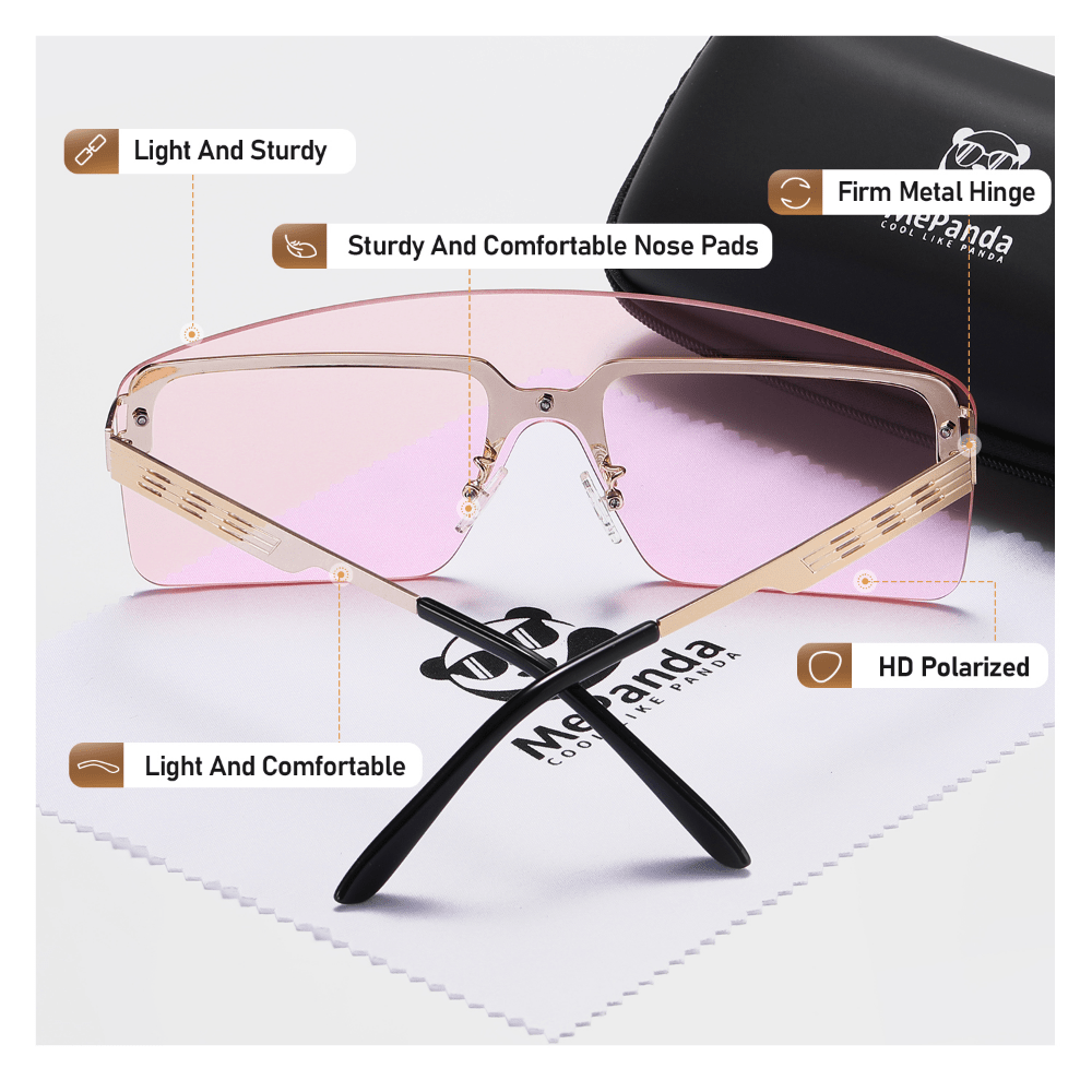 MePanda Half Frame Sunglasses Metal Sense Unisex