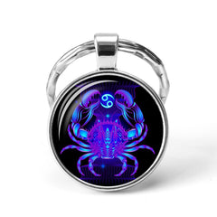 Vintage Zodiac Keychain Lucky Bag Keyring Purse Charm