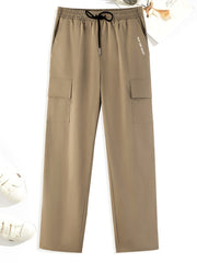 Creative Pattern Print Cargo Pants Men s Flap Pocket Trousers Loose Casual