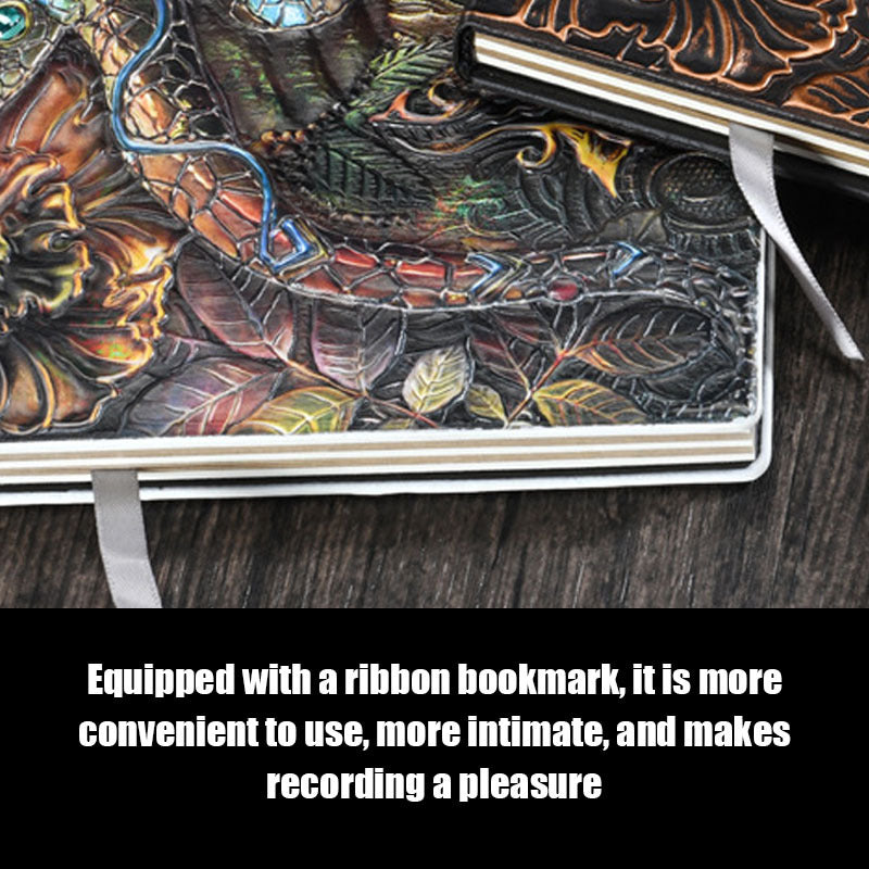 1pc Embossed Lizard A5 Hardcover Retro Notebook Journal Notepad