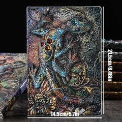 1pc Embossed Lizard A5 Hardcover Retro Notebook Journal Notepad