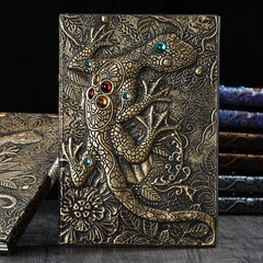 1pc Embossed Lizard A5 Hardcover Retro Notebook Journal Notepad