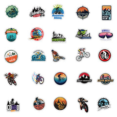 50pcs Mountain Bike Stickers - Waterproof Vinyl for Water Bottle, Laptop