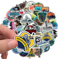 50pcs Mountain Bike Stickers - Waterproof Vinyl for Water Bottle, Laptop