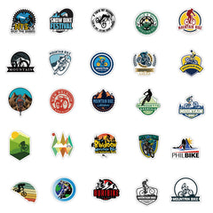 50pcs Mountain Bike Stickers - Waterproof Vinyl for Water Bottle, Laptop