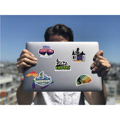 50pcs Mountain Bike Stickers - Waterproof Vinyl for Water Bottle, Laptop