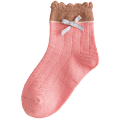5 Pairs Baby Girls Bowknot Socks Thin Breathable Comfy Princess Socks