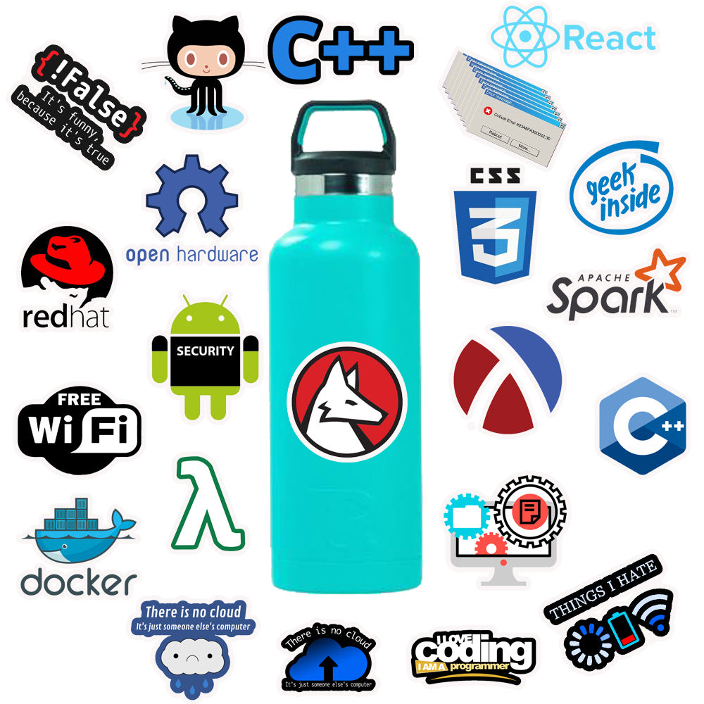 50pcs Programming Stickers Waterproof Vinyl Stickers for Computer Laptop Phone