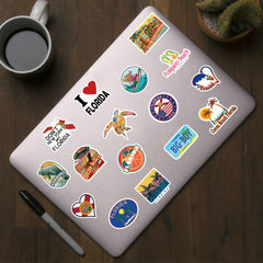 50pcs Florida Landscape Waterproof Vinyl Stickers for Water Bottles Laptop Phone