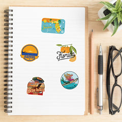 50pcs Florida Landscape Waterproof Vinyl Stickers for Water Bottles Laptop Phone