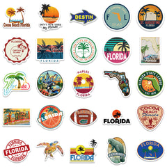 50pcs Florida Landscape Waterproof Vinyl Stickers for Water Bottles Laptop Phone