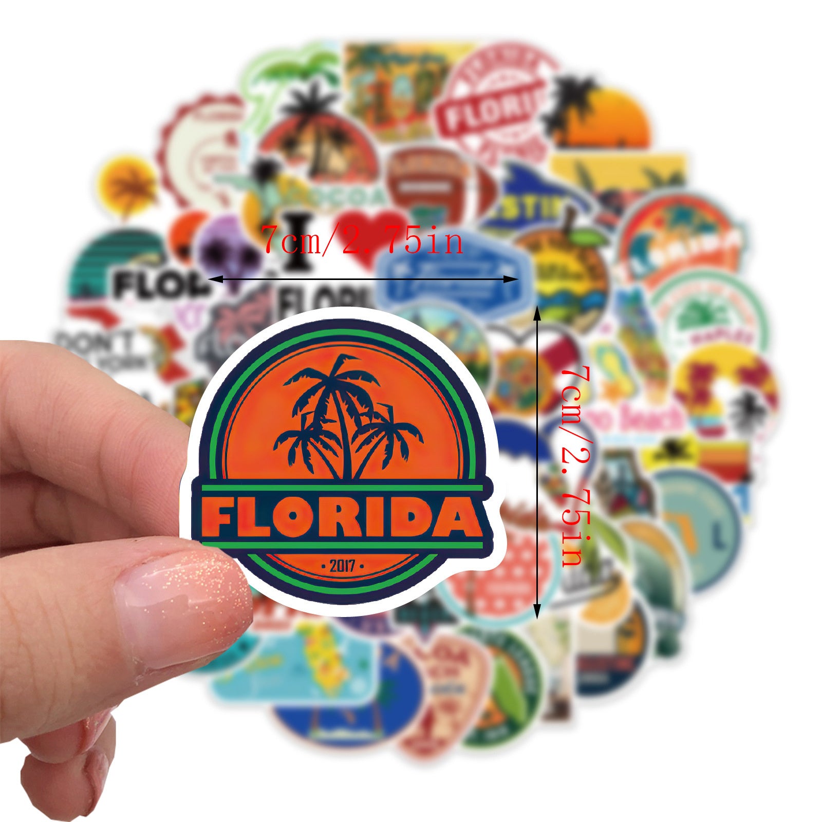 50pcs Florida Landscape Waterproof Vinyl Stickers for Water Bottles Laptop Phone