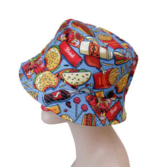 Versatile Bucket Hat With Hamburger Fries Print Sun Hat