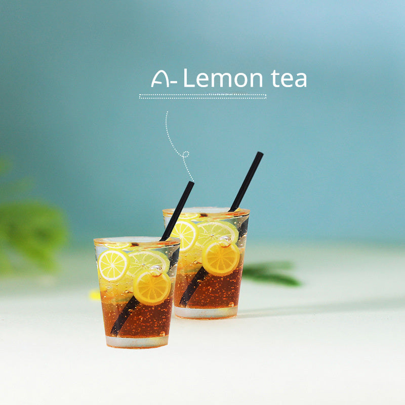 Mini Fruit Tea Beverage Model for Doll House Scene Decoration