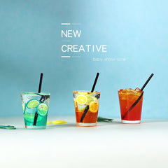 Mini Fruit Tea Beverage Model for Doll House Scene Decoration