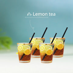 Mini Fruit Tea Beverage Model for Doll House Scene Decoration