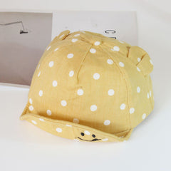 Summer Kids Cotton Peaked Cap with Ear and Dot Print