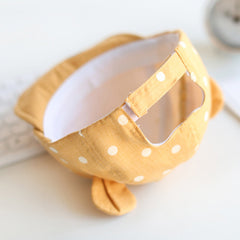 Summer Kids Cotton Peaked Cap with Ear and Dot Print