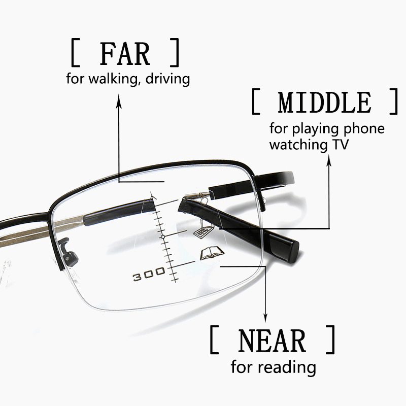 Men's Photochromic Glasses Memory Titanium Frame Anti Light 4 in 1