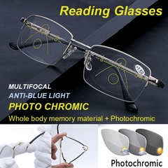 Men's Photochromic Glasses Memory Titanium Frame Anti Light 4 in 1
