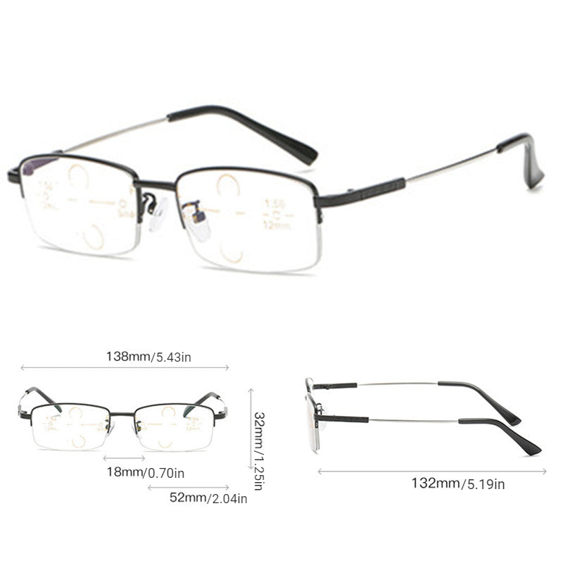 Men's Photochromic Glasses Memory Titanium Frame Anti Light 4 in 1
