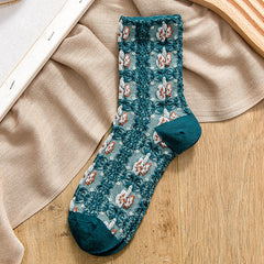 5 Pairs Girls Kids Sweat Absorbent Crew Socks Spring Autumn