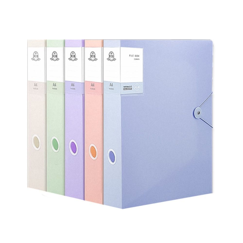 Morandi A4 File Organizer Box Dustproof Document Case 5 File Paper Organizer