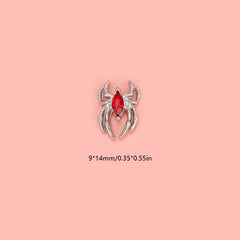 10pcs Spider Nail Art Charms Rhinestone Alloy DIY Salon