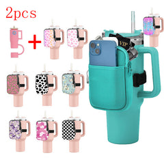 40oz Water Bottle Bag with Pockets for Cards Keys Wallet Headphones