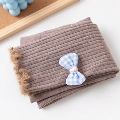 Girls Ruffle Trim Bow Leggings Plush Thickening Pantyhose