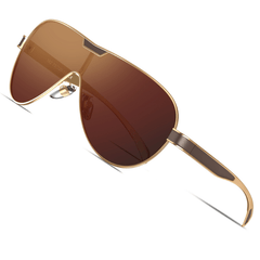 Men's Vintage Polarized Sunglasses Classic UV 400 Zipper Glasses Case