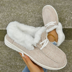 Women's Lace-Up Plush Lined Ankle Boots