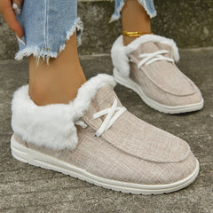 Women's Lace-Up Plush Lined Ankle Boots