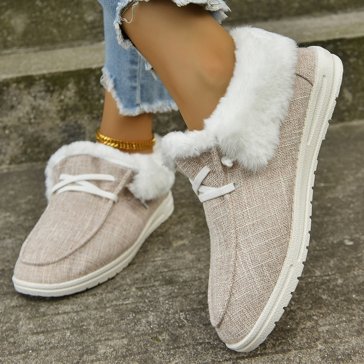 Women's Lace-Up Plush Lined Ankle Boots
