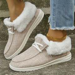 Women's Lace-Up Plush Lined Ankle Boots