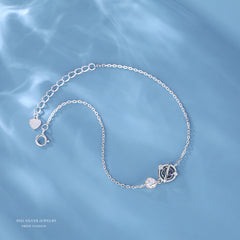 925 Silver Crystal Planet Charm Bracelet Bangle for Girls Party Jewelry Gift