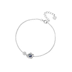 925 Silver Crystal Planet Charm Bracelet Bangle for Girls Party Jewelry Gift